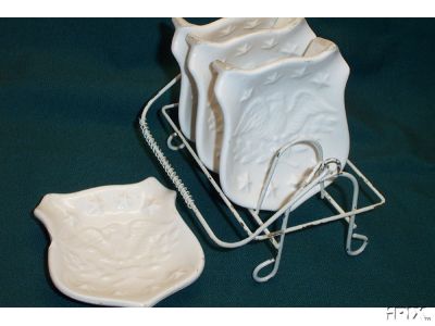 VINTAGE 5 PC. TEA BAG HOLDER SET 